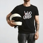 Who Cares Glitch Text T-Shirt